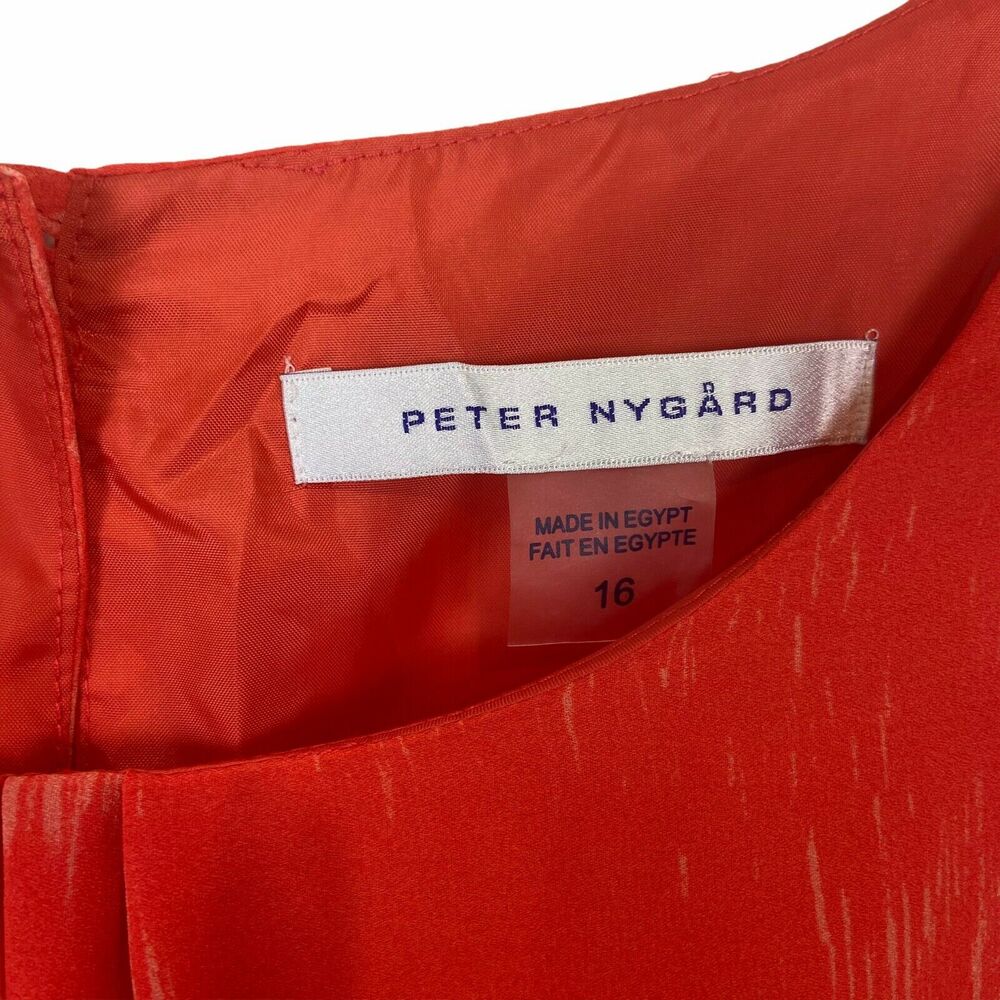 Peter Nygard Dress Orange Sleeveless Bold Colorful Cruise Vacation Dress sz 16 - Picture 5 of 15